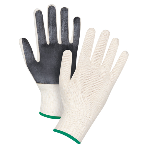 Gants en tricot &agrave; paume enduite, Poly/coton, Un c&ocirc;t&eacute;, Calibre 7, Moyen Planification Entrepots Molloy