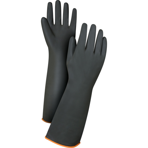 Heavyweight Chemical-Handling Gloves, Size Large/9, 18" L, Rubber Latex, 30-mil Planification Entrepots Molloy