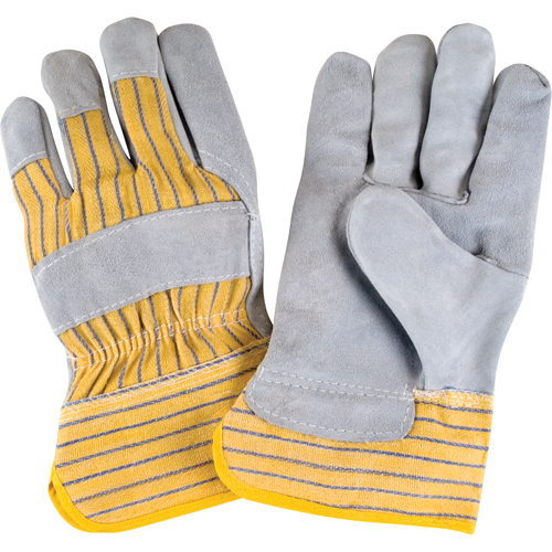 Premium Rugged Fitters Gloves, Large, Split Cowhide Palm, Cotton Inner Lining Planification Entrepots Molloy