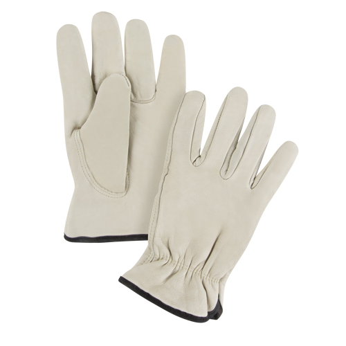 Winter-Lined Driver's Gloves, Large, Grain Cowhide Palm, Fleece Inner Lining Planification Entrepots Molloy