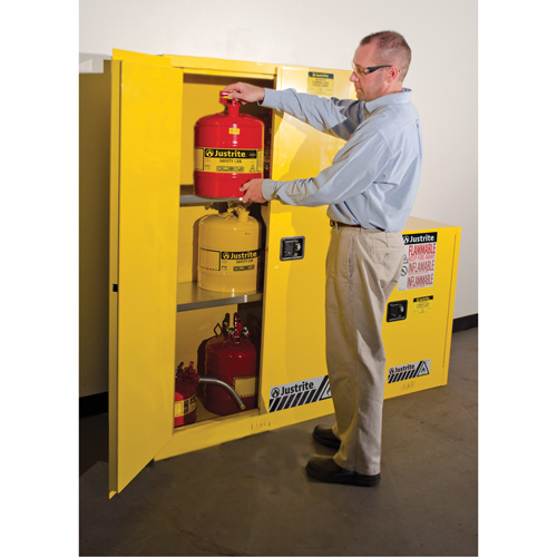 Armoires Sure-Grip EX pour produits inflammables, 45 gal., 2 Porte(s), 43" La x 65" h x 18" p Planification Entrepots Molloy