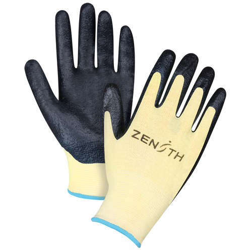 Gants r&eacute;sistants &agrave; la coupe avec prise sup&eacute;rieure, Taille T-Grand/10, Calibre 13, Rev&ecirc;tement Mousse de nitrile, Enveloppe en Aramide, ANSI/ISEA 105 niveau 3/EN 388 niveau 5 Planification Entrepots Molloy