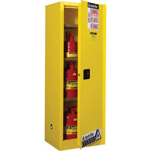 Armoire de s&eacute;curit&eacute; pour produits inflammables EX Slimline Sure-Grip , 22 gal., 1 Porte(s), 23,25" La x 65" h x 18" p Planification Entrepots Molloy