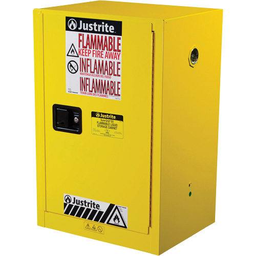 Armoire de s&eacute;curit&eacute; compacte pour produits inflammables EX Sure-Grip, 12 gal., 1 Porte(s), 23,25" La x 35" h x 18" p Planification Entrepots Molloy
