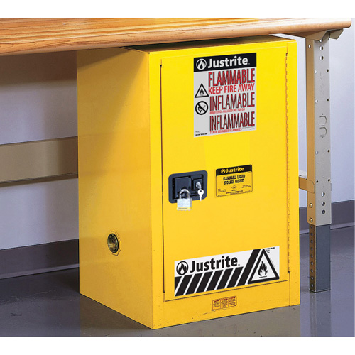Armoire de s&eacute;curit&eacute; compacte pour produits inflammables EX Sure-Grip, 12 gal., 1 Porte(s), 23,25" La x 35" h x 18" p Planification Entrepots Molloy