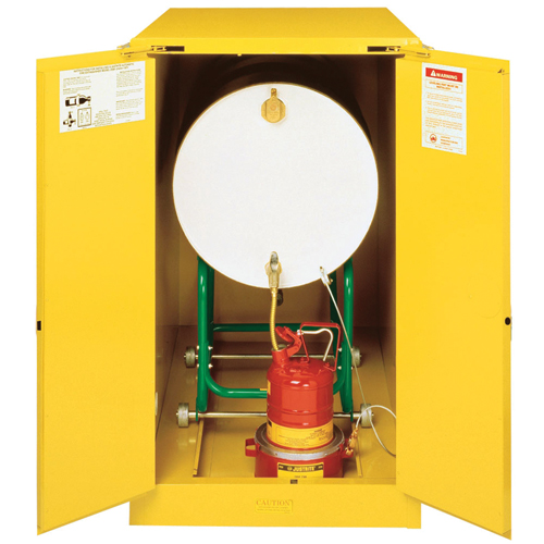 Armoires Sure-Grip EX pour entreposage de barils &agrave; l'horizontale, Capacit&eacute; de 55 gal. US, Jaune Planification Entrepots Molloy