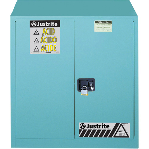 Armoires de s&eacute;curit&eacute; pour acides & produits corrosifs avec doublure ChemCor, 30 gal., 43" x 44" x 18" Planification Entrepots Molloy