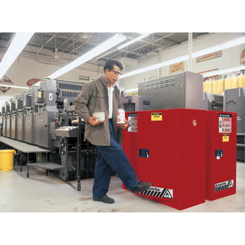 Armoire de s&eacute;curit&eacute; pour la peinture et les encres combustibles EX Sure-Grip, 40 gal., 3 tablettes Planification Entrepots Molloy