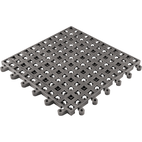 Tapis Ergodeck tout usage No 564 & No 566, PVC, 1-1/2' la c, 1-1/2' lo, 7/8" &eacute;paisseur, Charbon Planification Entrepots Molloy