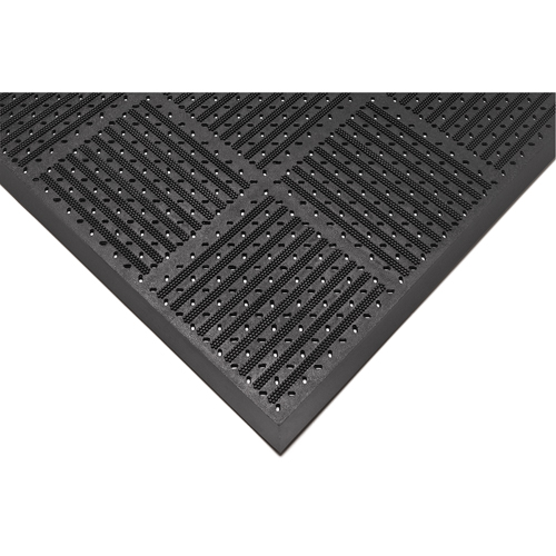 Outfront Reversible No. 227 Mat, Rubber, Scraper Type, Slotted Pattern, 3' x 6', Black Planification Entrepots Molloy