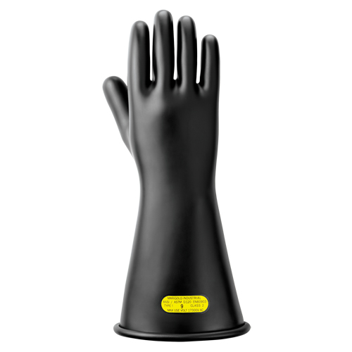 Gants isolants en caoutchouc naturel noir, ASTM classe 2, Taille 10, 14" lo Planification Entrepots Molloy