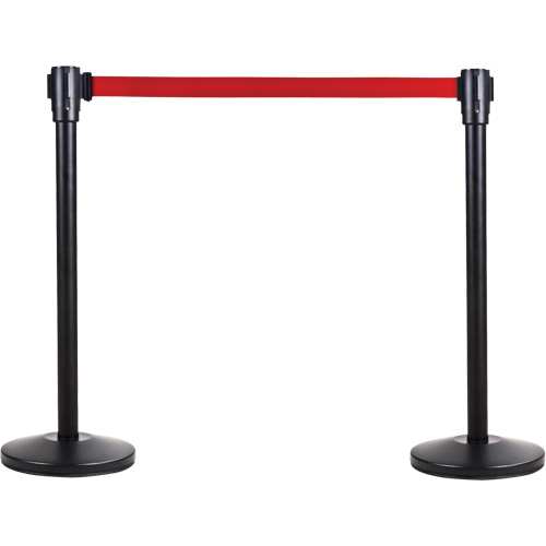 Poteau r&eacute;cepteur pour barri&egrave;res sur pieds pour le contr&ocirc;le des foules, Hauteur de 35", Noir Planification Entrepots Molloy