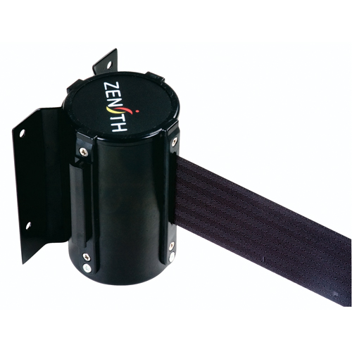 Wall Mount Barrier, Steel, Screw Mount, 7', Black Tape Planification Entrepots Molloy