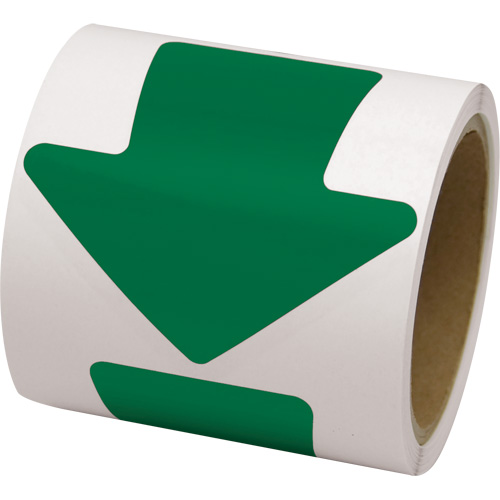 D&eacute;calcomanie en couleur pour le marquage des planchers, Fl&egrave;che, 4" lo x 4" la, Vert, Vinyle Planification Entrepots Molloy