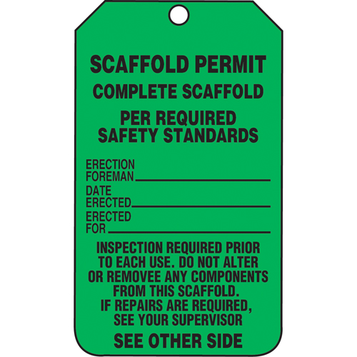 &eacute;tiquettes de s&eacute;curit&eacute; d'inspection et de contr&ocirc;le de l'&eacute;tat de l'&eacute;quipement, Papier cartonn&eacute;, 3-1/8" la x 5-7/8" h, Anglais Planification Entrepots Molloy