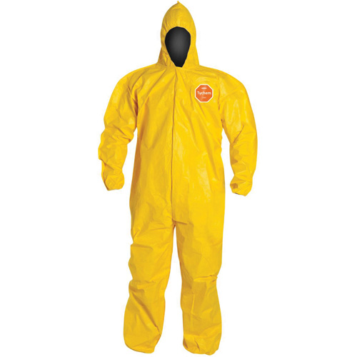 Hooded Coveralls, Tychem&reg; 2000, 3X-Large, Yellow Planification Entrepots Molloy