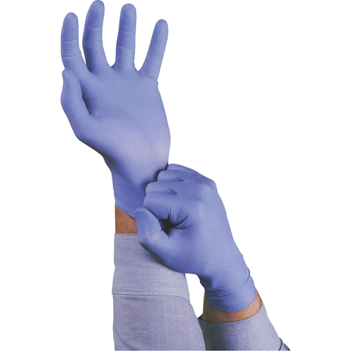 Gants TouchNTuff 92-675, Petit, Nitrile, 5 mils, Sans poudre, Bleu Planification Entrepots Molloy