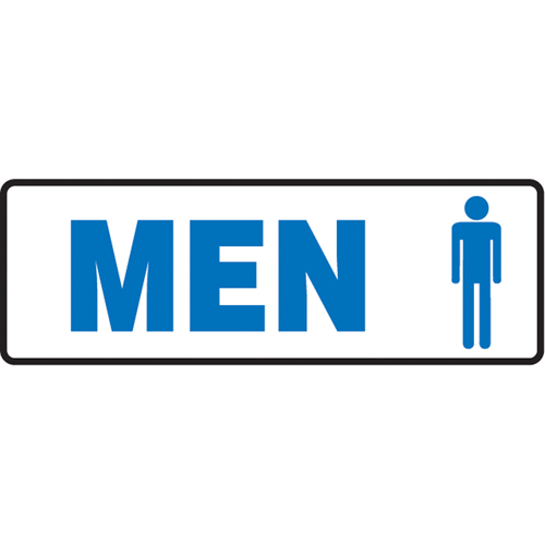Enseignes pour toilettes, 12" x 4", Aluminium, Anglais avec pictogramme Planification Entrepots Molloy