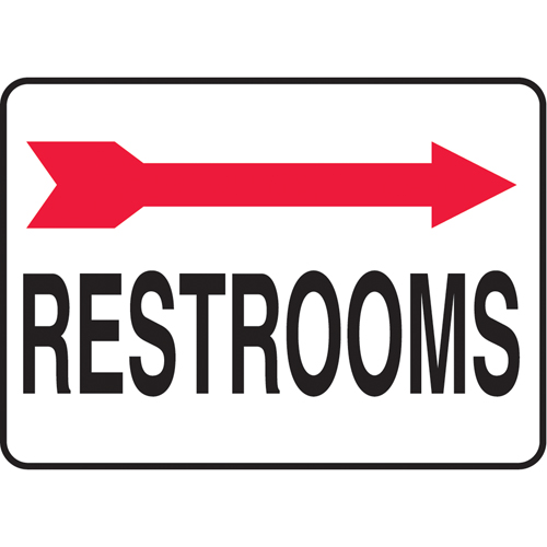 Enseigne  Rest Rooms , 10" x 14", Plastique, Anglais avec pictogramme Planification Entrepots Molloy