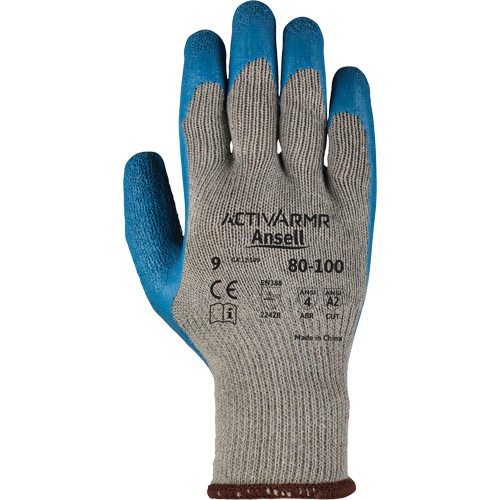 Gants ActivArmr 80-100, 9/Grand, R&ecirc;vetement Latex de caoutchouc, Calibre 10, Enveloppe en Polyester/Coton Planification Entrepots Molloy