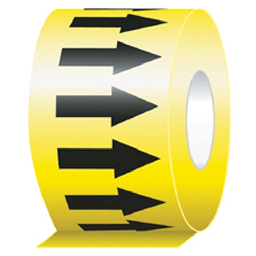 Directional Flow Arrow Tapes, 108', Black on Yellow Planification Entrepots Molloy
