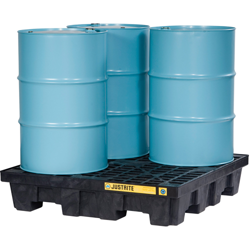 EcoPolyBlend Spill Control Pallets - Without Drain, 73 US gal. Spill Capacity, 49" x 49" x 10.3" Planification Entrepots Molloy