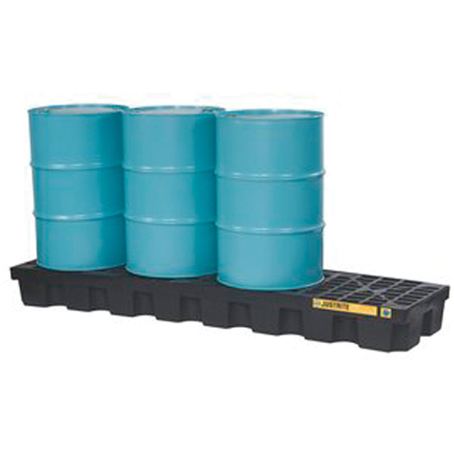 Palettes pour contr&ocirc;le des d&eacute;versements EcoPolyBlend sans drain, Capacit&eacute; de d&eacute;versement 75 gal. US, 97" x 25" x 9" Planification Entrepots Molloy