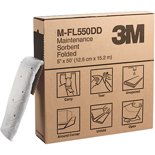 Absorbants pli&eacute;s, 50' lo x 5" la, Absorption 10,5 gal. Planification Entrepots Molloy