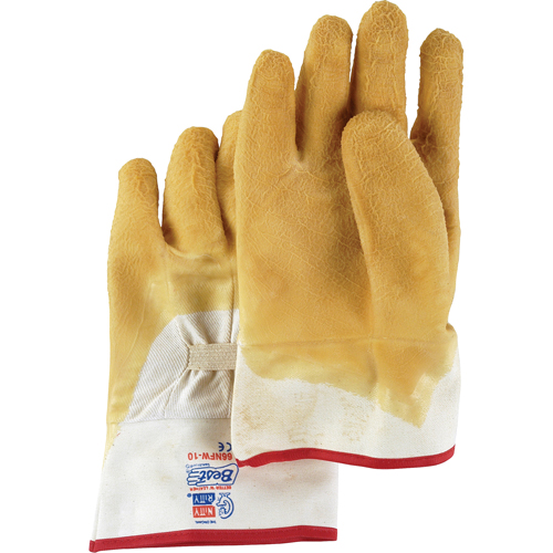 Gants enduits Nitty Gritty, 10/Grand, R&ecirc;vetement Latex de caoutchouc, Enveloppe en Coton Planification Entrepots Molloy