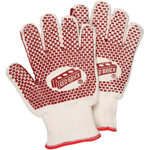 Gants r&eacute;versibles en tissu &eacute;ponge Red Brick, Coton, Deux c&ocirc;t&eacute;s, Calibre 10, Petit Planification Entrepots Molloy