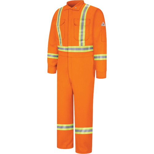 Flame-Resistant Coveralls with Reflective Trim, Size 38, Orange, 12.2 cal/cm² Planification Entrepots Molloy