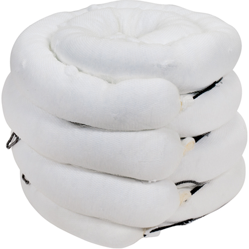 Barrage absorbant de premi&egrave;re qualit&eacute;, Huile seulement, 10' lo x 5" la, Absorption 35 gal., 4 /pqt Planification Entrepots Molloy