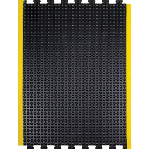 Tapis antifatigue en d&ocirc;me, &agrave; bulles, 3' x 4' x 1/2", Noir, Caoutchouc Planification Entrepots Molloy