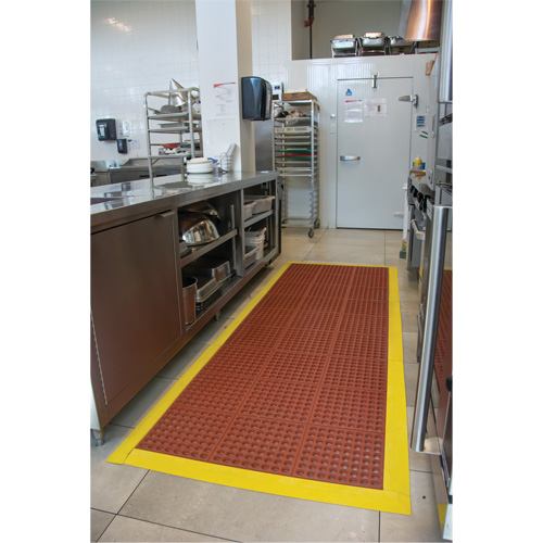 Tapis modulaire antifatigue, Nid d'abeilles, 3' x 3' x 1/2", Brun, Nitrile/Caoutchouc Planification Entrepots Molloy