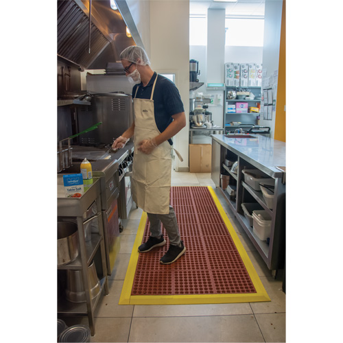 Tapis modulaire antifatigue, Nid d'abeilles, 3' x 3' x 1/2", Brun, Nitrile/Caoutchouc Planification Entrepots Molloy