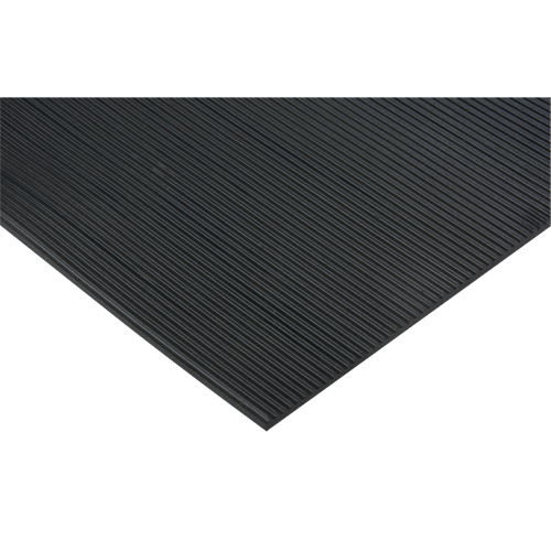 Tapis &agrave; nervures fines, Essuie-pieds, 3' x 75' x 1/8", Noir Planification Entrepots Molloy