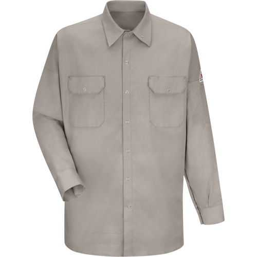 Flame Resistant Welding Shirt, Medium, Grey Planification Entrepots Molloy