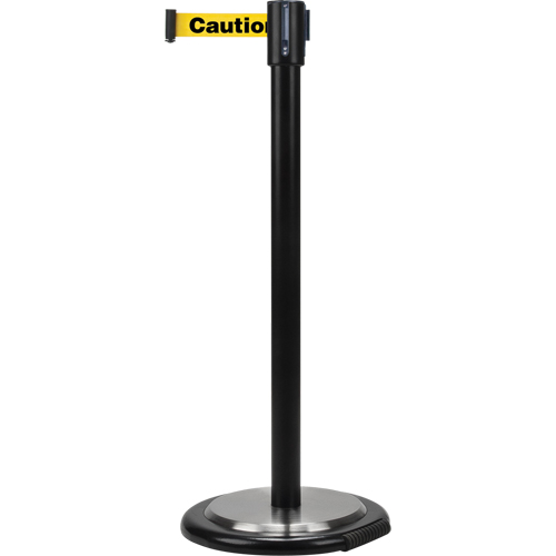 Barri&egrave;res sur pieds pour le contr&ocirc;le des foules, Acier, 35" h, Ruban Jaune, Longueur du ruban 7' Planification Entrepots Molloy