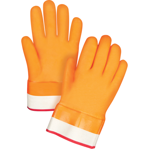 Winter-Lined Chemical-Resistant Gloves, Size Large/9, 10" L, PVC, Foam Fleece Inner Lining, Winter Weight Planification Entrepots Molloy