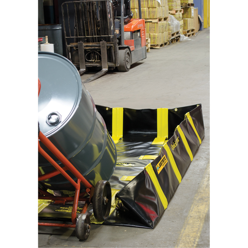 Bermes de confinement avec supports int&eacute;rieurs de parois QuickBerm , Capacit&eacute; 235 gal. US, 4' la x 8' lo x 12" h, Support &agrave; encliqueter Planification Entrepots Molloy