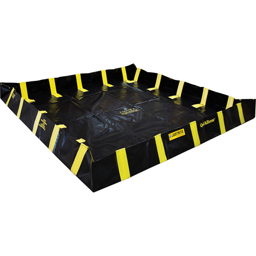 QuickBerm&reg; Containment Berm with Inside Wall Supports, 475 US gal. Capacity, 8' W x 8' L x 12" H, Snap-Up Bracket Planification Entrepots Molloy