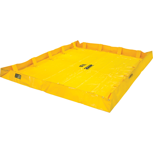 QuickBerm&reg; Lite Containment Berm, 318 US gal. Capacity, 8' W x 8' L x 8" H, Snap-Up Bracket Planification Entrepots Molloy