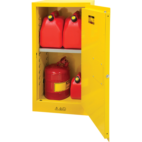 Flammable Storage Cabinet, 16 gal., 1 Door, 23" W x 44" H x 18" D Planification Entrepots Molloy