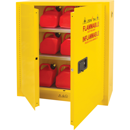 Armoire pour produits inflammables, 24 gal., 2 Porte(s), 43" La x 44" h x 12" p Planification Entrepots Molloy