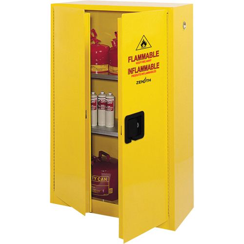 Armoire pour produits inflammables, 45 gal., 2 Porte(s), 43" La x 65" h x 18" p Planification Entrepots Molloy