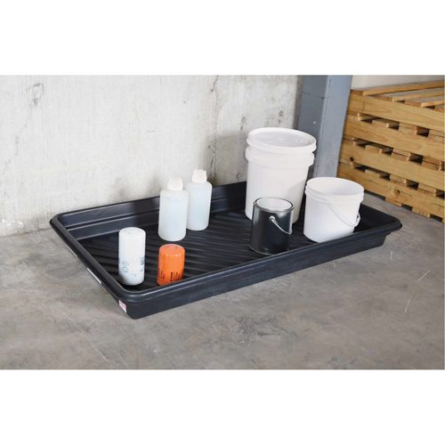Plateaux Ultra-Utility Trays, 12" lo x 48" la x 4,75" h, Cap. de d&eacute;versement 12 gal. Planification Entrepots Molloy