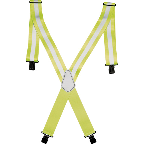 Hi-Viz 2" Work Suspenders, High Visibility Lime-Yellow, Silver Reflective Colour, One Size Planification Entrepots Molloy
