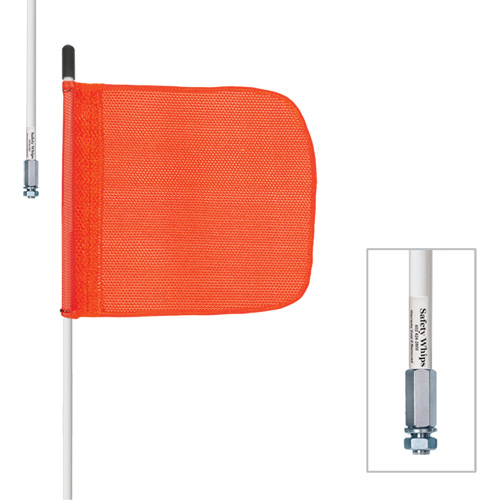 Tiges de s&eacute;curit&eacute; robustes Safety Whip, Fixation Filet&eacute;, Hauteur 5', Orange Planification Entrepots Molloy