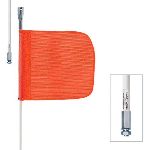 Tiges de s&eacute;curit&eacute; robustes Safety Whip, Fixation Filet&eacute;, Hauteur 10', Orange Planification Entrepots Molloy