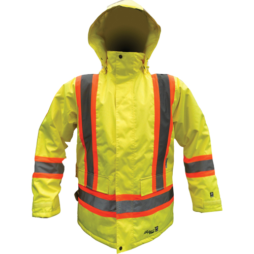 Parka de s&eacute;curit&eacute;, Jaune lime haute visibilit&eacute;, Petit Planification Entrepots Molloy